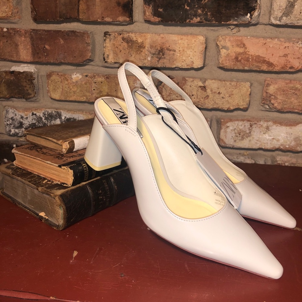 Zara Slingback block heels NEW WITH TAGS
